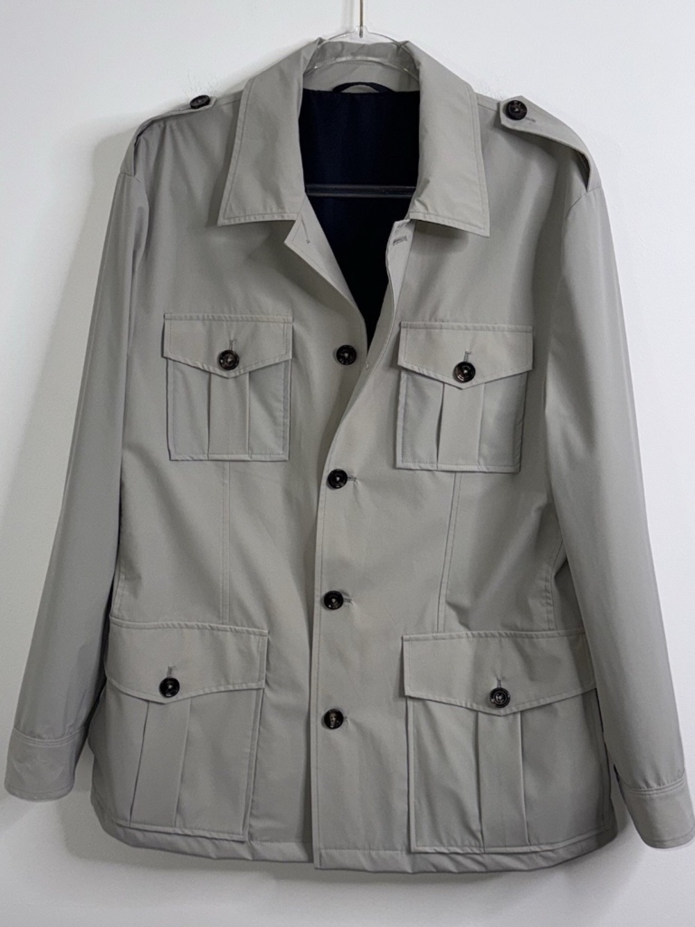 Eleventy Men’s Jacket Size XL (IT 54) Made In Italy Safari Casual Gray EUC Lined